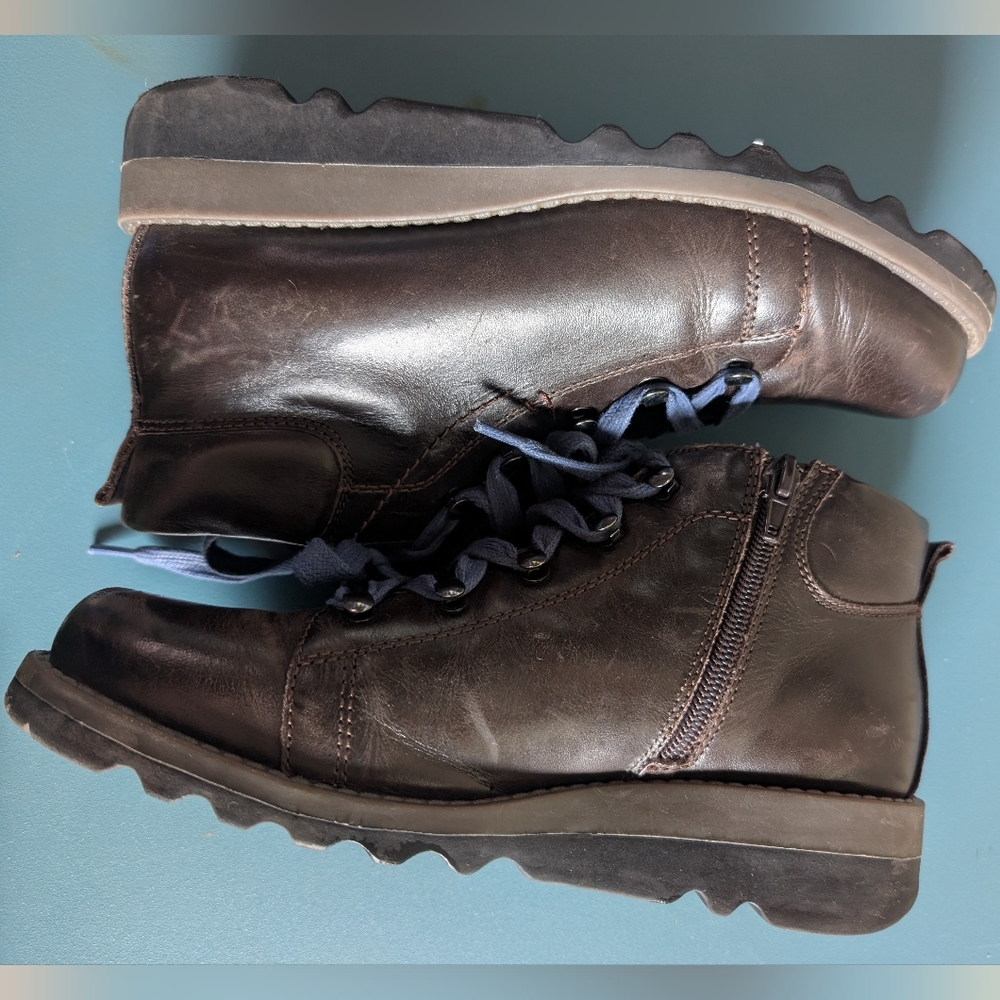 Josef Seibel Chocolate Ankle Boots with Navy Laces